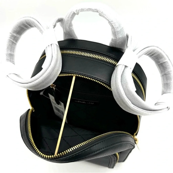 Michael Kors Medium Jaycee Backpack & Large Continental Wallet Black/Gold - Picture 7 of 14